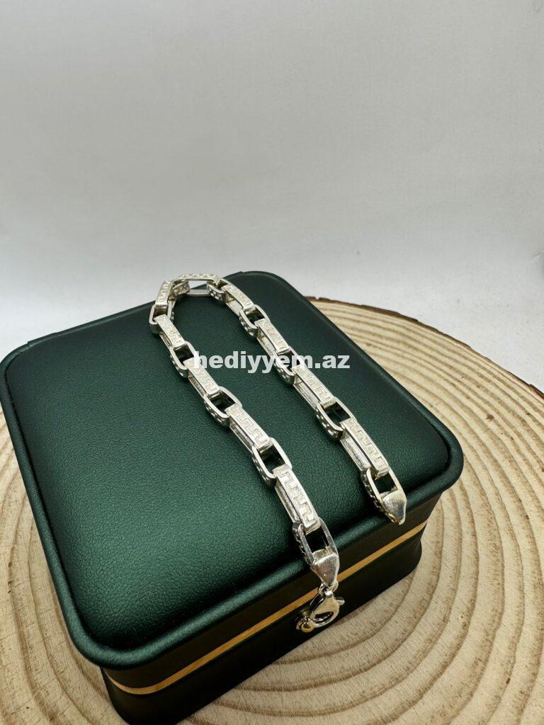 Kisi ucun 925 Gumus Qolbaq (Bilerzik) №g42