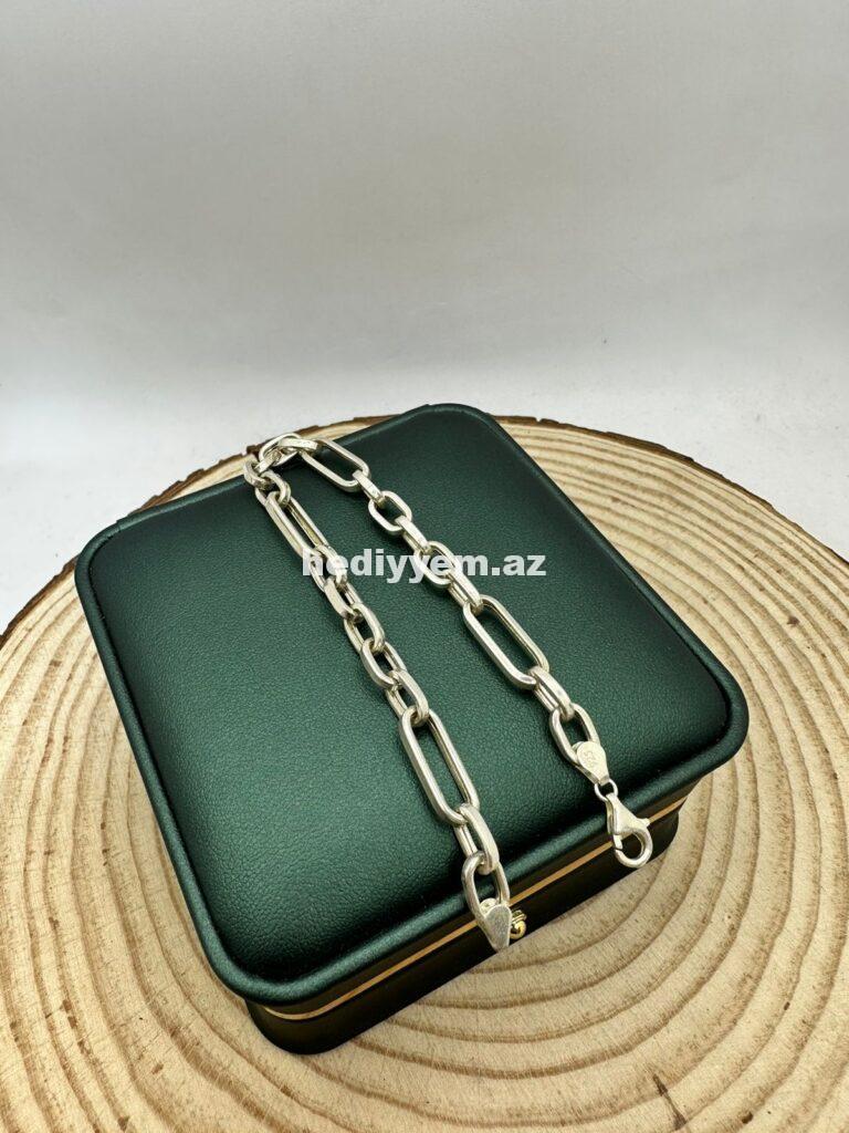 Kisi ucun 925 Gumus Qolbaq (Bilerzik) №g41