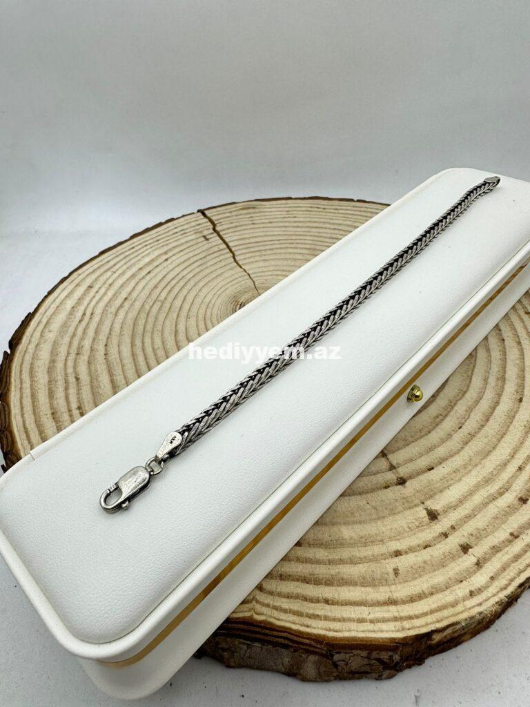 Kisi ucun 925 Gumus Qolbaq (Bilerzik) №g30