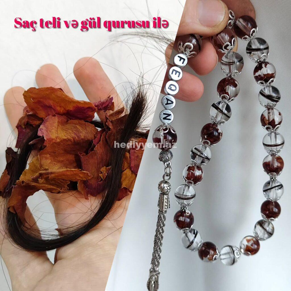 sac teli ve gul qurusu tesbeh