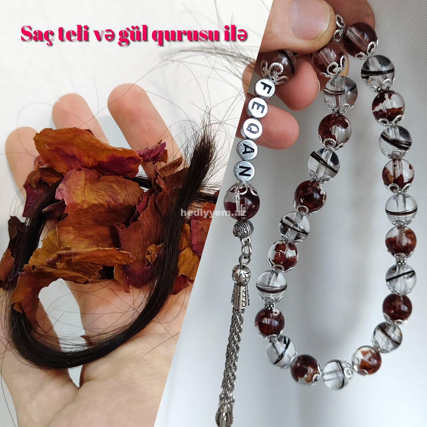 sac teli ve gul qurusu tesbeh