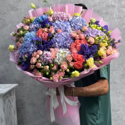 Rəngli Mix Gül Buketi – (3127)