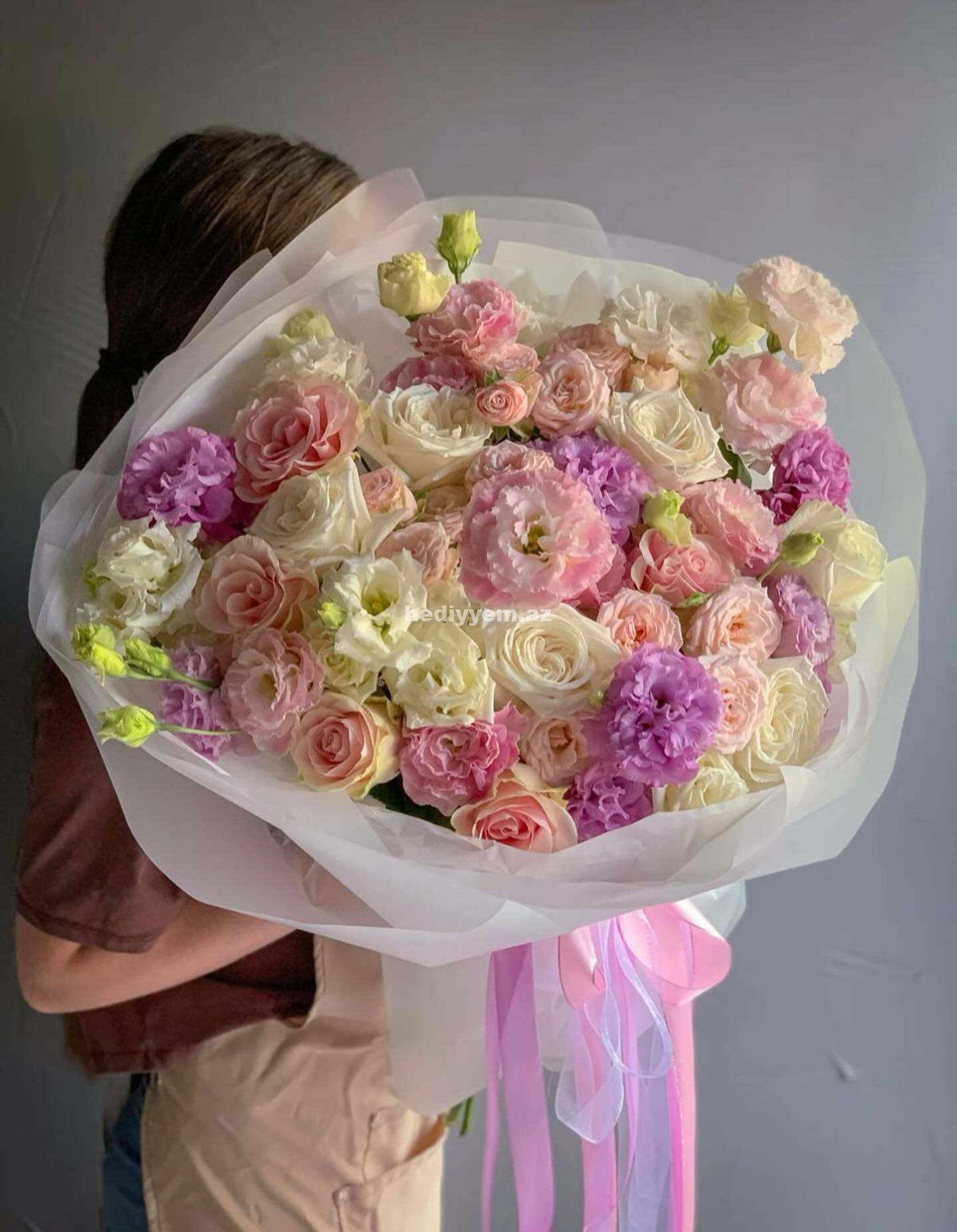 Rəngli Mix Gül Buketi – (3129)