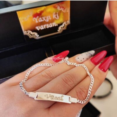 Kişi 925 ayar Gümüş Qolbaq – (3083)
