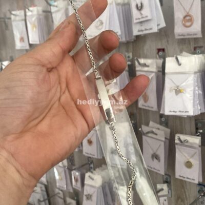 Kişi 925 ayar Gümüş Qolbaq – (3088)