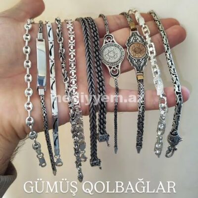 Kişi 925 ayar Gümüş Qolbaqlar – (3082)