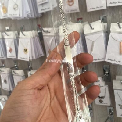 Kişi 925 ayar Gümüş Qolbaq – (3086)