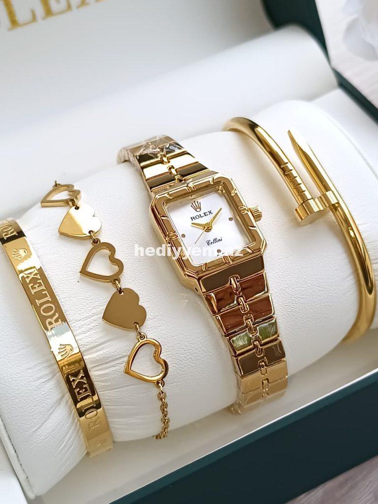 Qadın qol saatı seti Rolex – (3192)