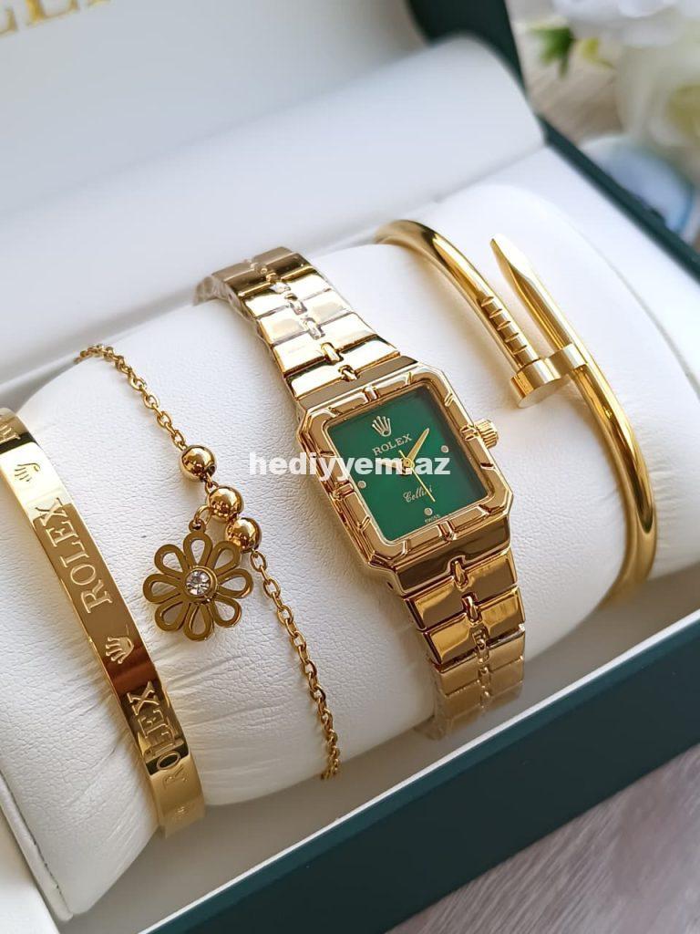 Qadın qol saatı seti Rolex – (3192)