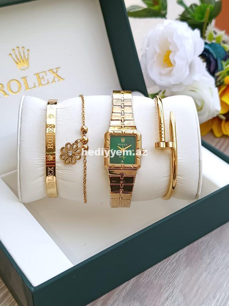 Qadın qol saatı seti Rolex – (3192)