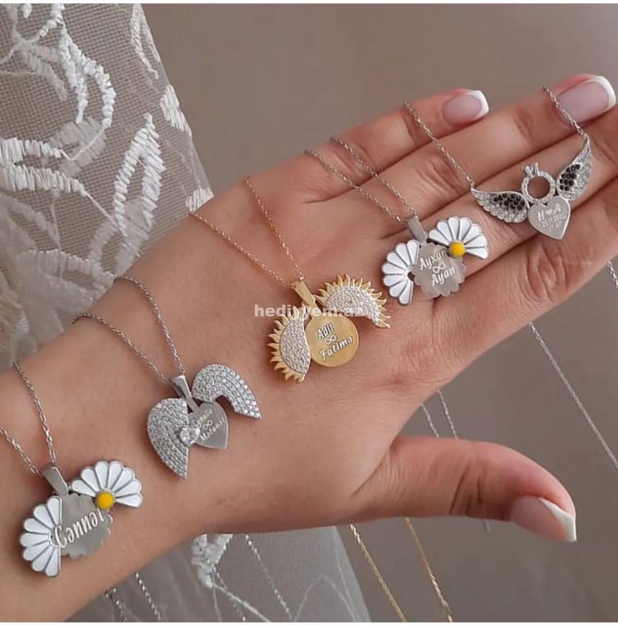 925 ayar Ad yazili Gümüş Sep Modelleri