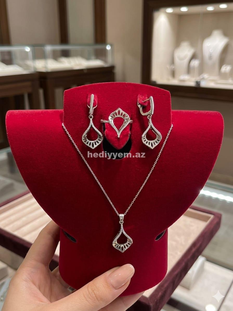 925 prob Qadin Gümüş Desti (komplekt) – No.3608
