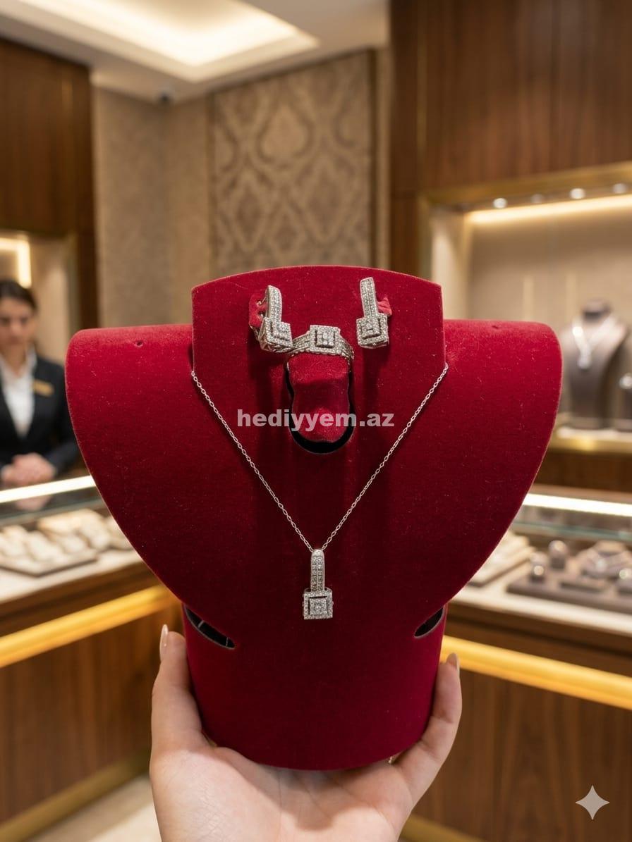 925 prob Qadin Gümüş Desti (komplekt) – No.3618