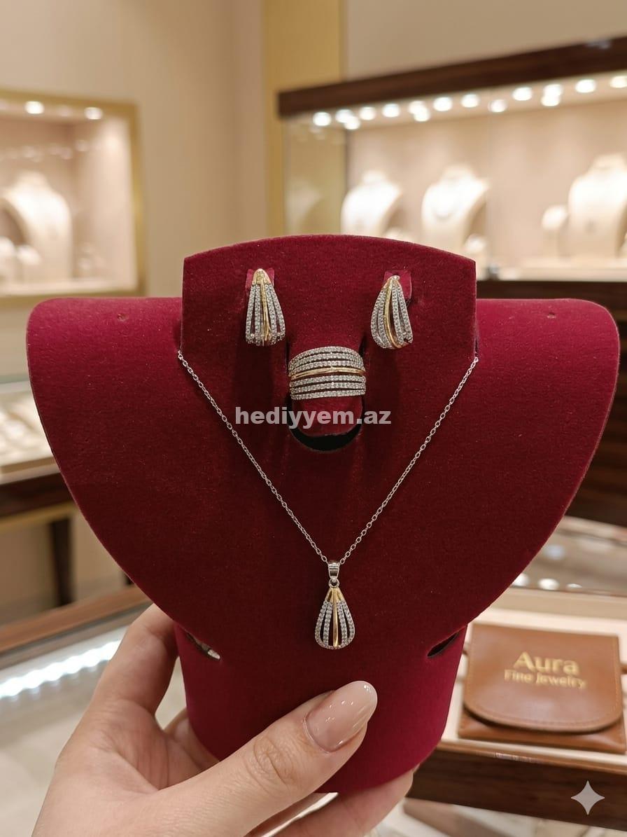 925 prob Qadin Gümüş Desti (komplekt) – No.3610