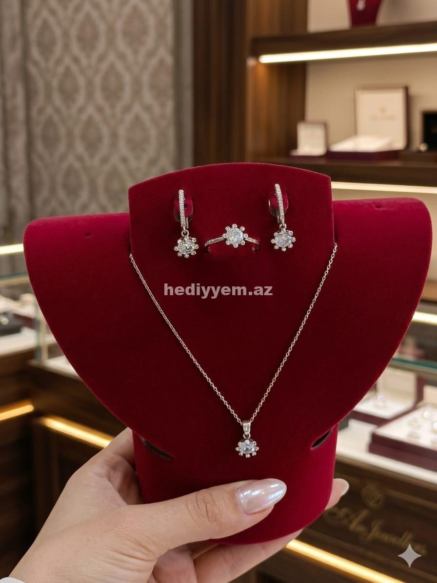 925 prob Qadin Gümüş Desti (komplekt) – No.3611