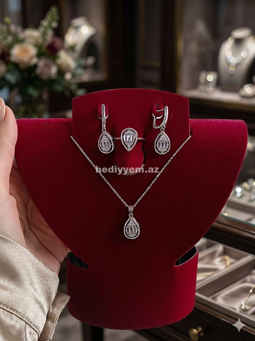 925 prob Qadin Gümüş Desti (komplekt) – No.3619