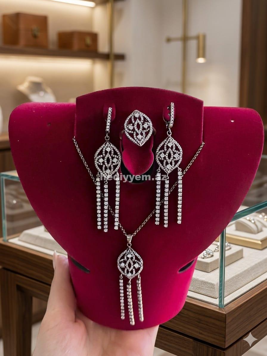 925 prob Qadin Gümüş Desti (komplekt) – No.3613