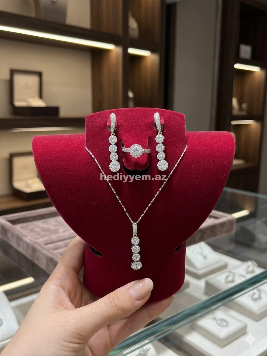 925 prob Qadin Gümüş Desti (komplekt) – No.3607